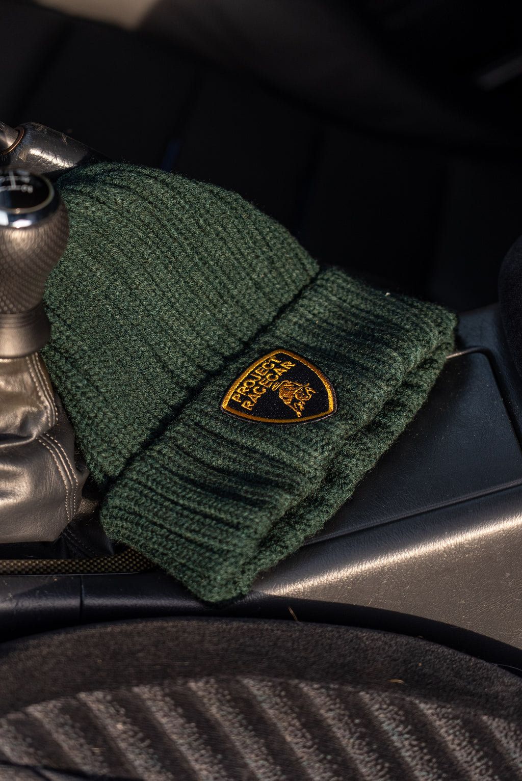 Green Beanie with Project Racecar Shield