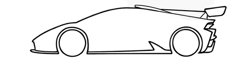 Black Lamborghini Evo 2 Outline Logo Tee